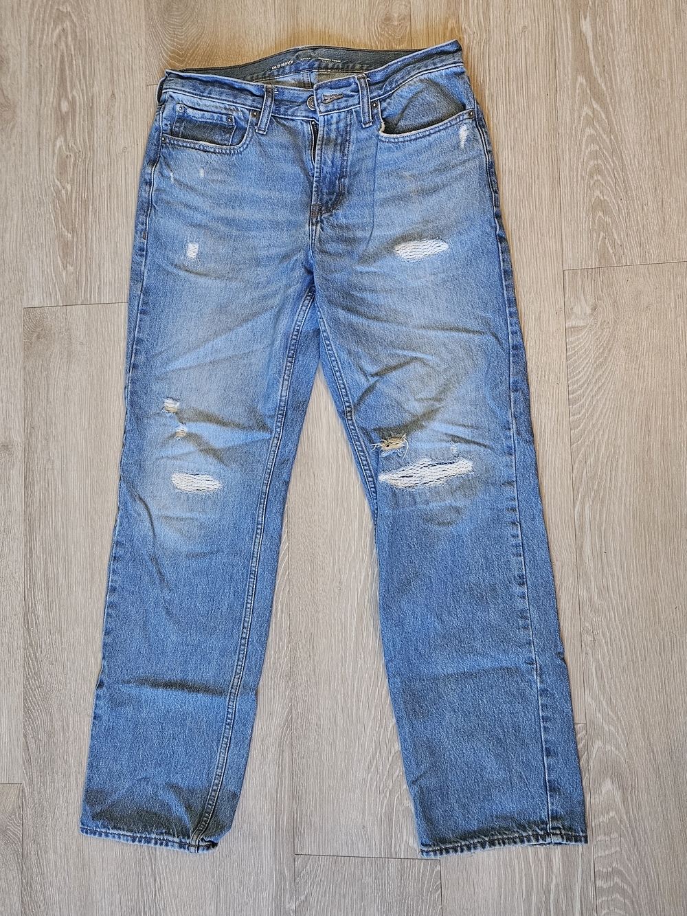 Old Navy Light Blue Distressed Relaxed Jeans